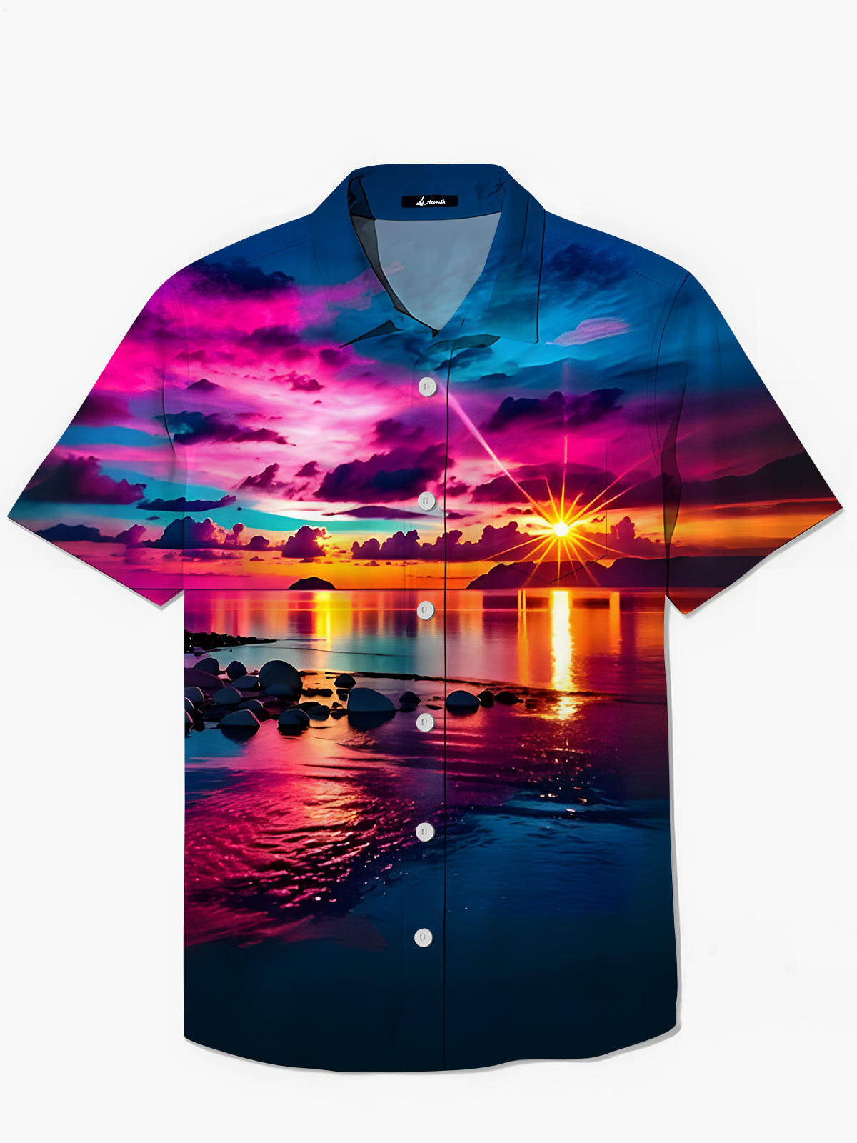 Hawaiian Beach Herren -Tasche Kurzarm Shirts