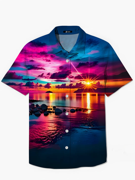 Hawaiian Beach Herren -Tasche Kurzarm Shirts