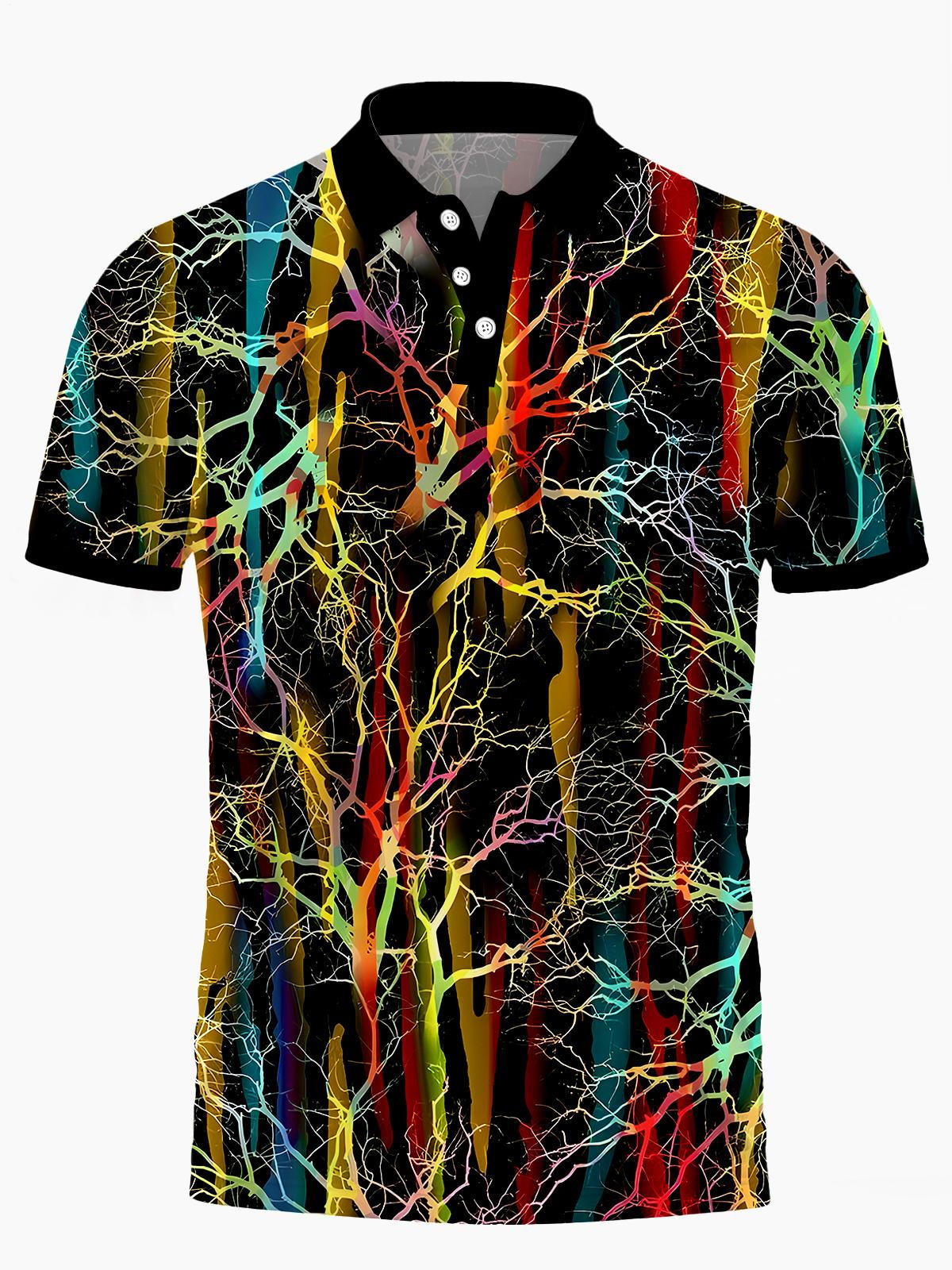 Tree Herren Kurzärmel -Polo -Hemd Mit Taste