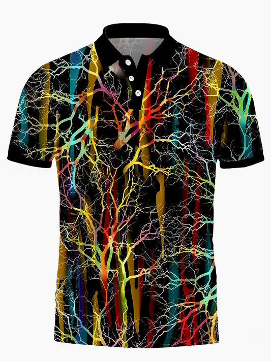 Tree Herren Kurzärmel -Polo -Hemd Mit Taste