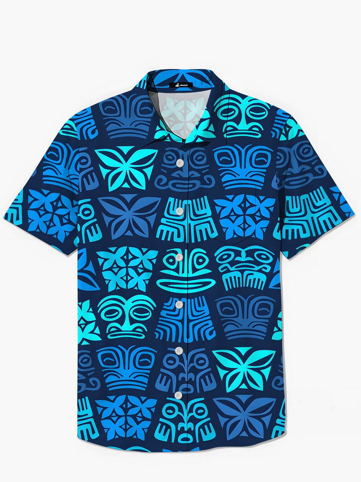 Hawaiianische Herren -Taschen -Kurzarmhemden
