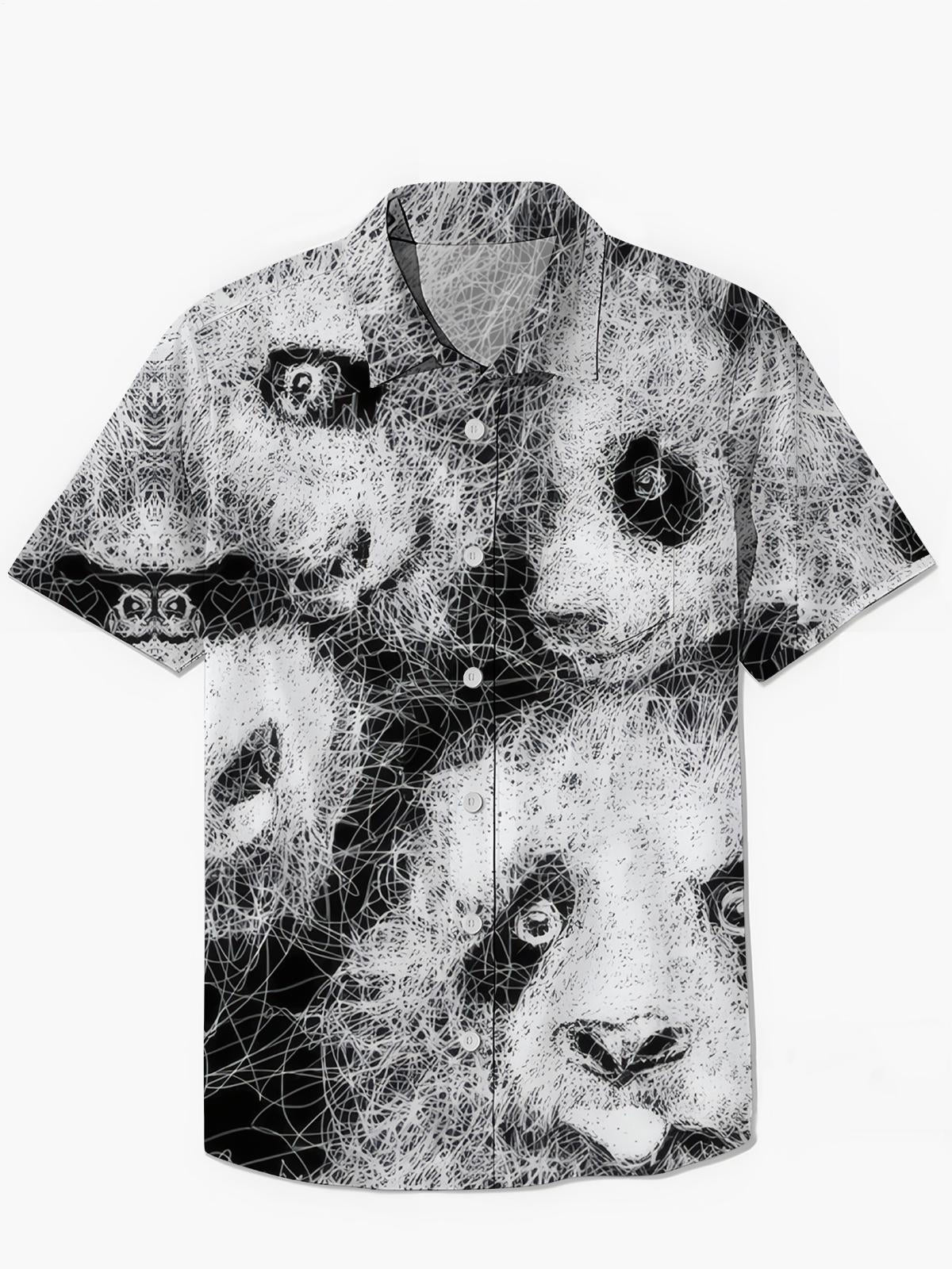 Panda Art Print Herren -Tasche Kurzarm Shirts
