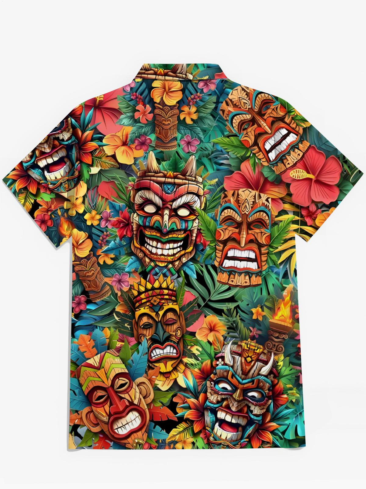 Hawaiianische Herren -Taschen -Kurzarmhemden