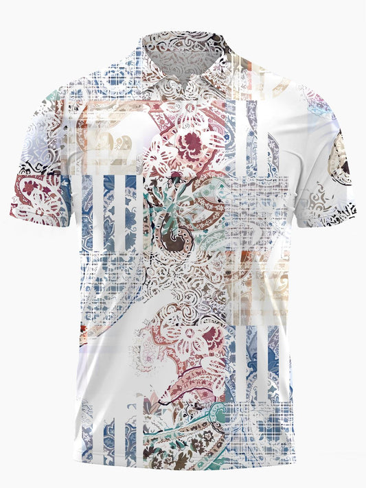 Ethnic Drucken Menschen Kurze Schlafte Polo Himter