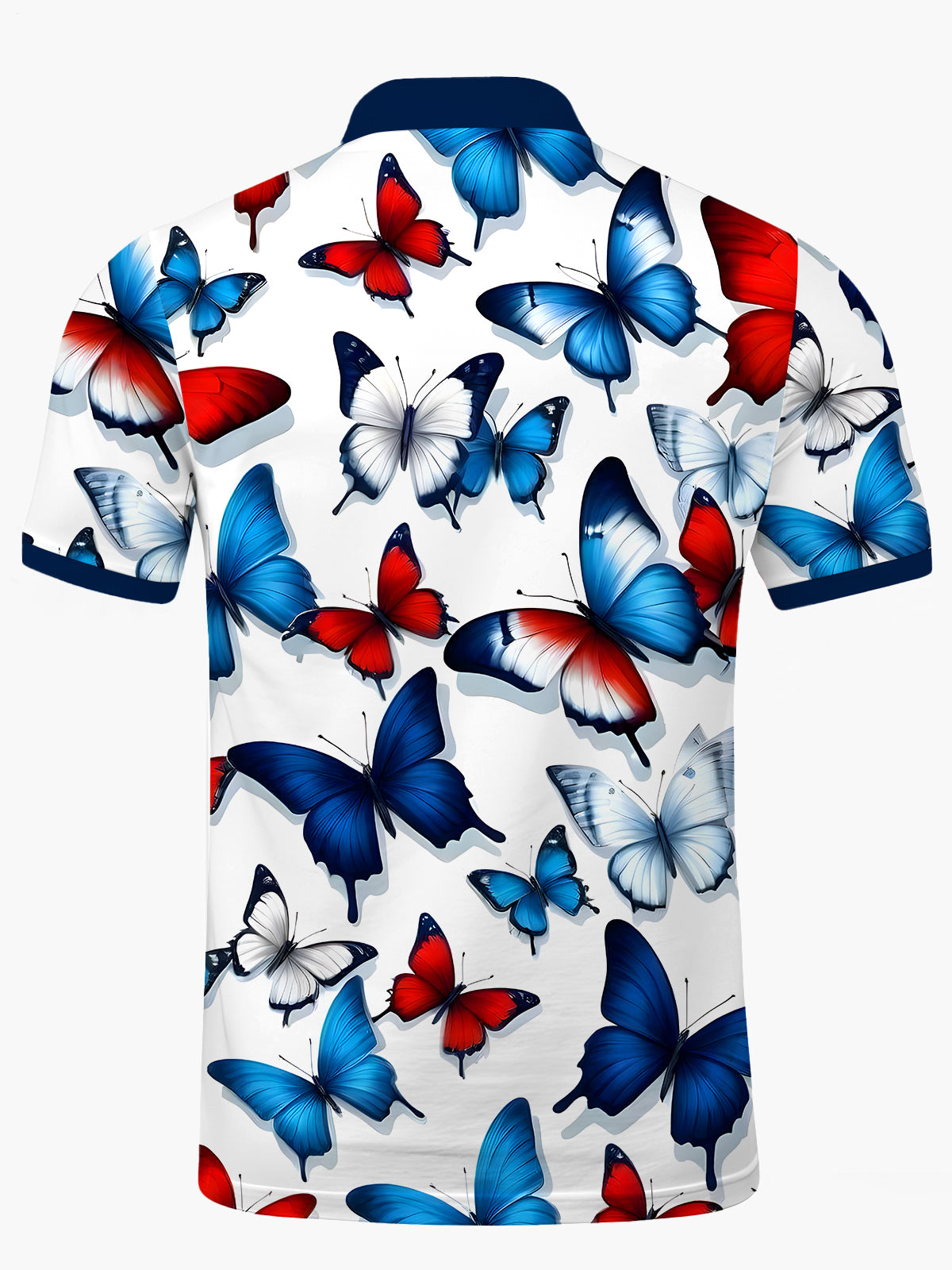 Butterfly Herren -Kurzärmel -Polo -Hemd Mit Kurzarmknopf