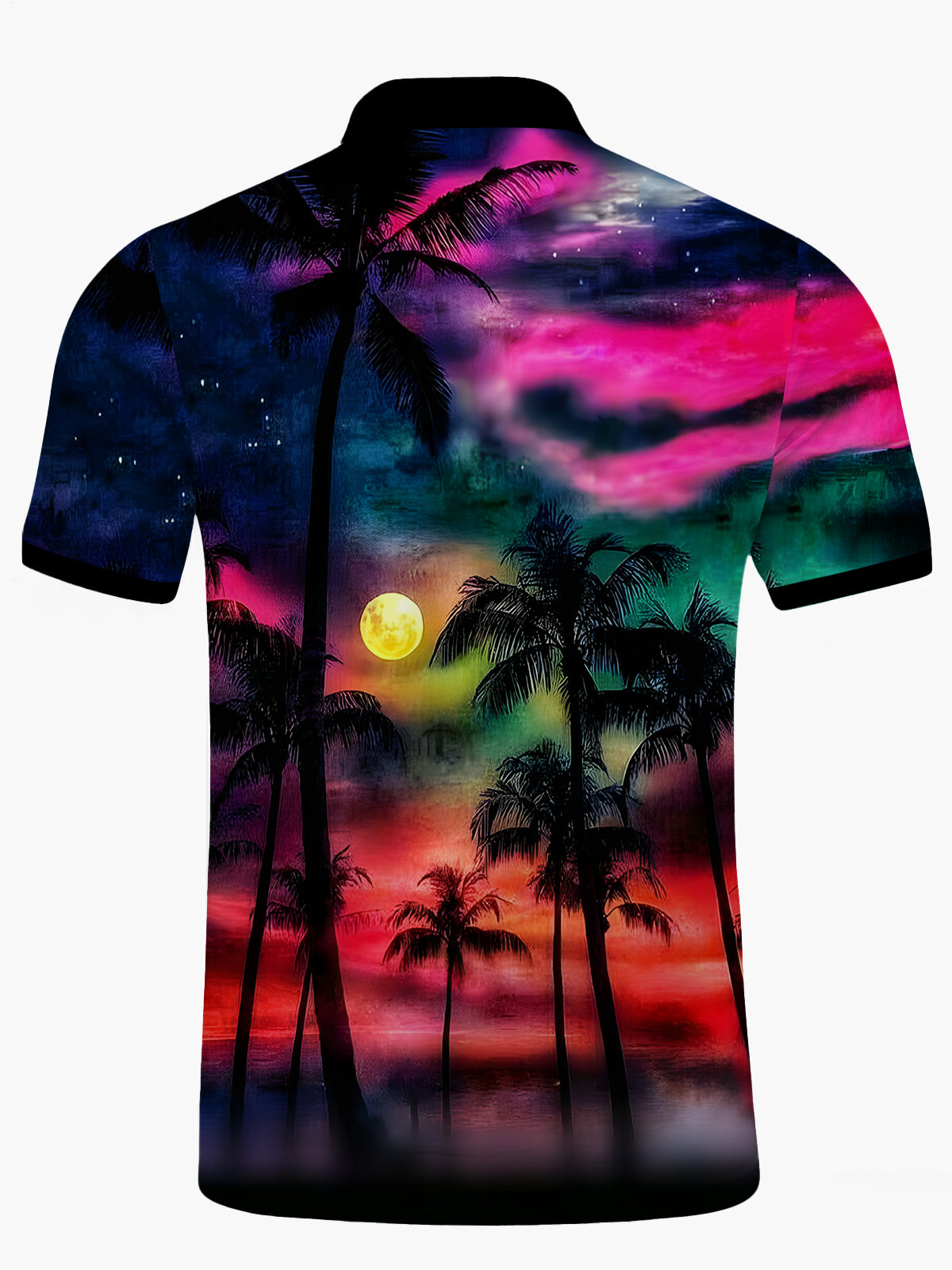 Hawaiianer Kokosnussbaumdruck Herrenkolonisch -Polo -Hemd Für Männer