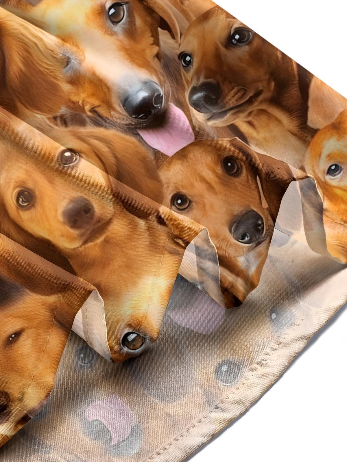 Hundedruck Herren -Tasche Kurzärmelige Hemden