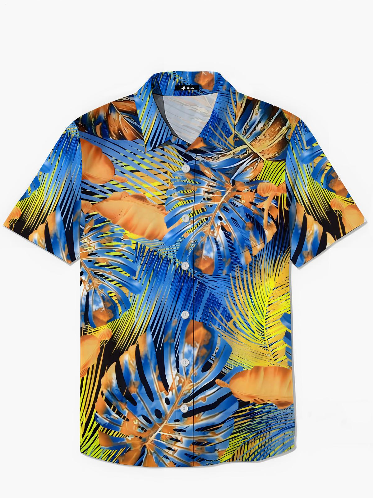 Leaf Herren -Tasche Kurzarmhemden