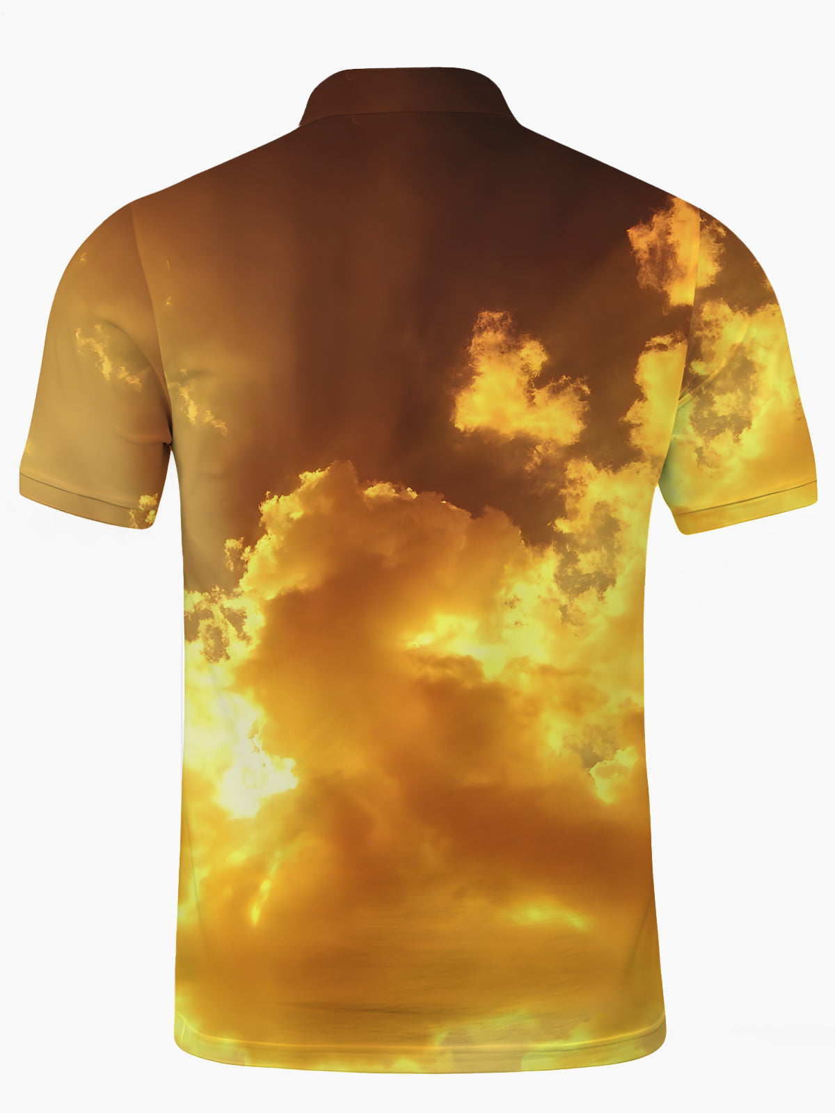 Sky Cloud Print Männer Kurz Ärmelknopf Poloshirt