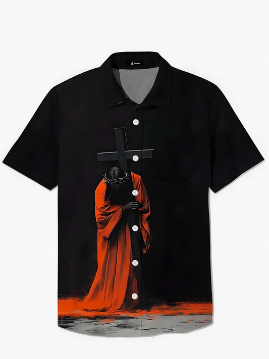 Hemden Der Kurzarm -Hemden Von Jesus Herren Der Männer