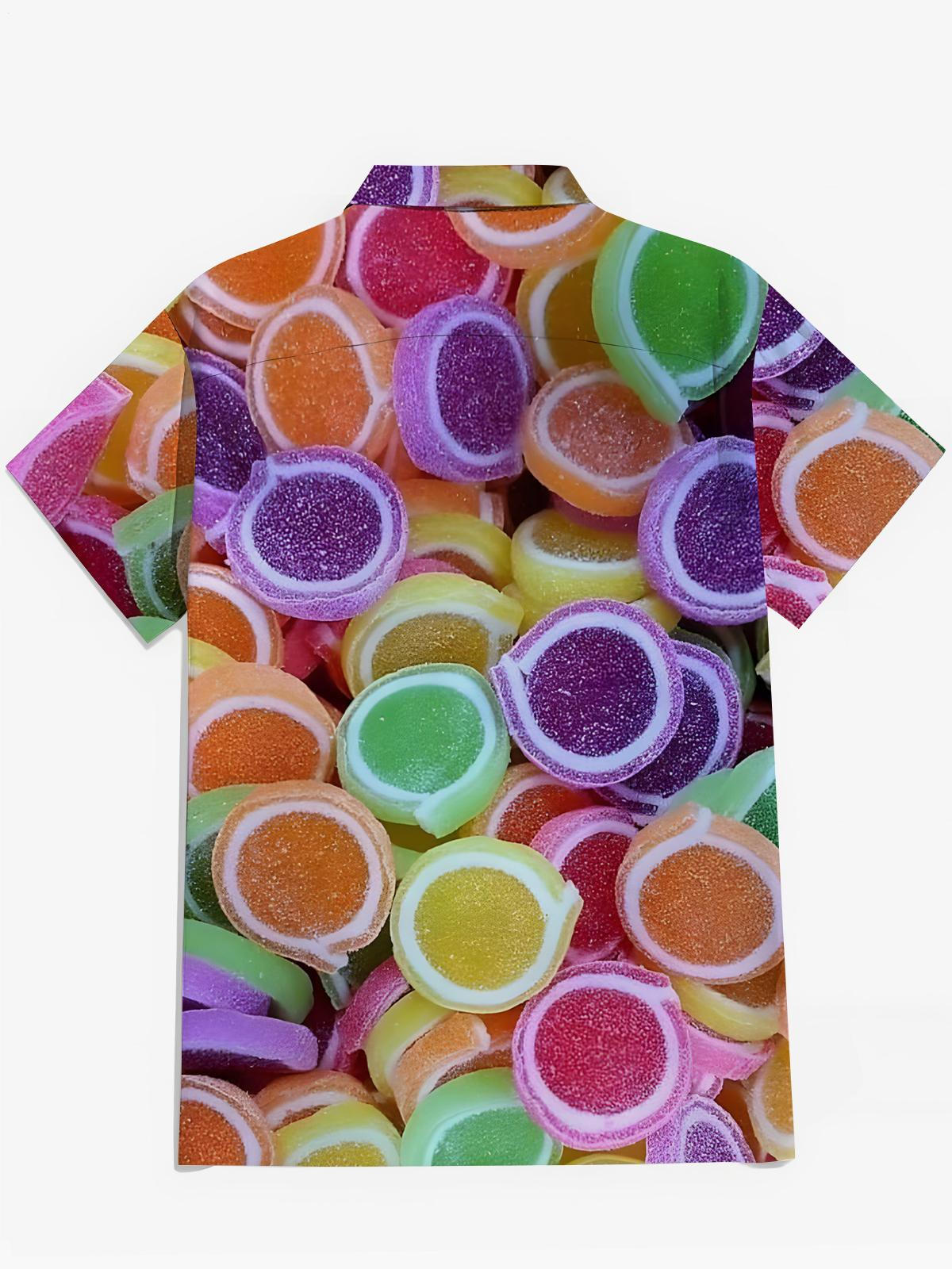 Süßwarendruck Herren -Taschen -Kurzärmel -Shirts