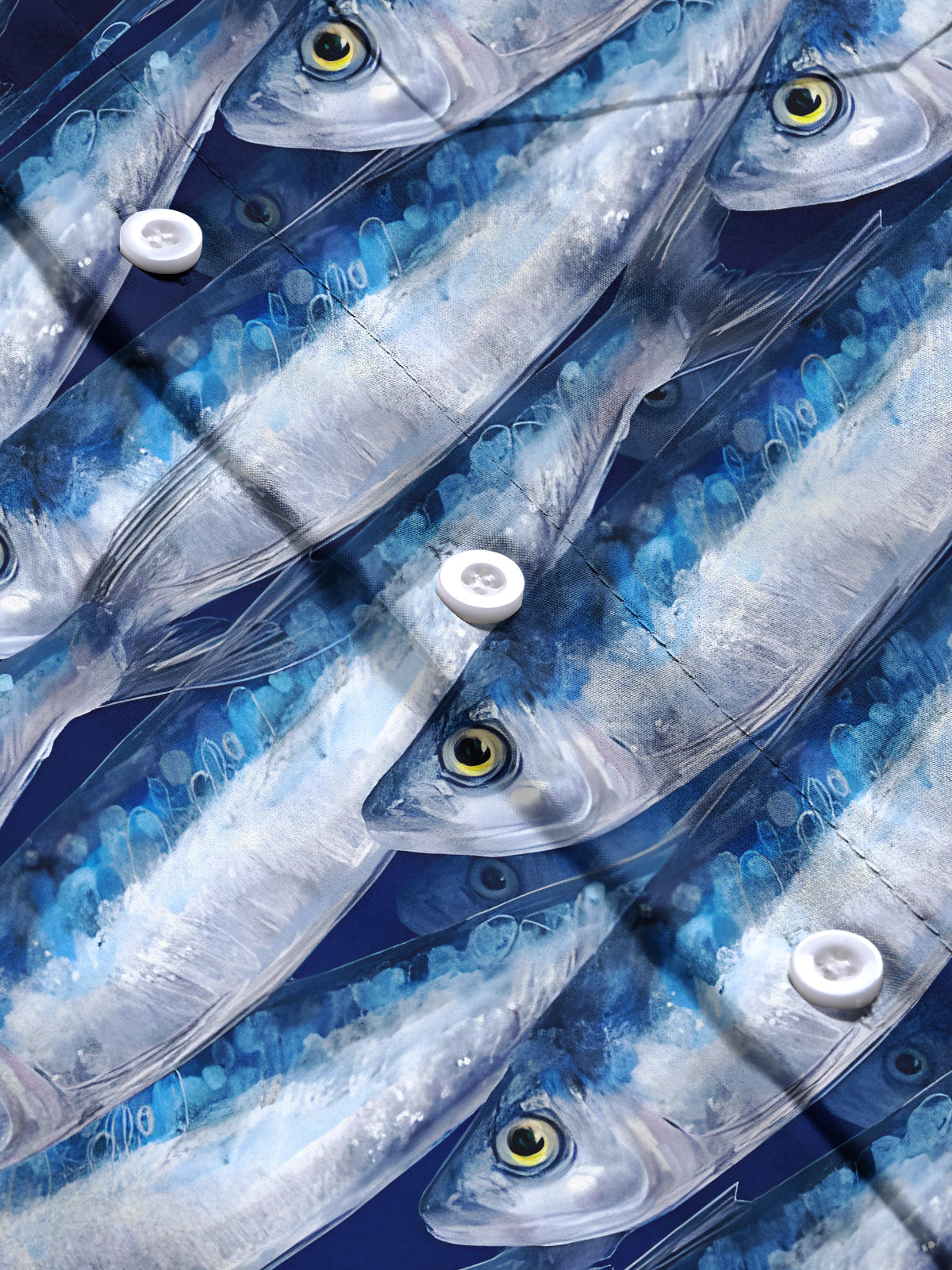 Fisch -Herren -Taschen -Kurzarmhemden