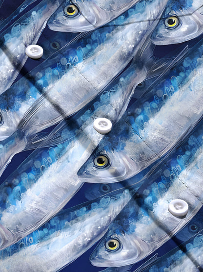 Fisch -Herren -Taschen -Kurzarmhemden