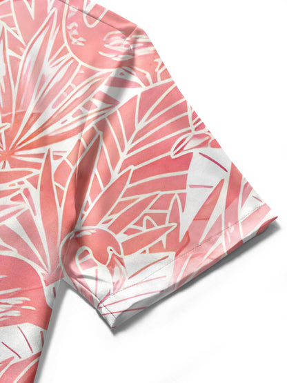 Flamingo Print Herren -Tasche Kurzarm Shirts