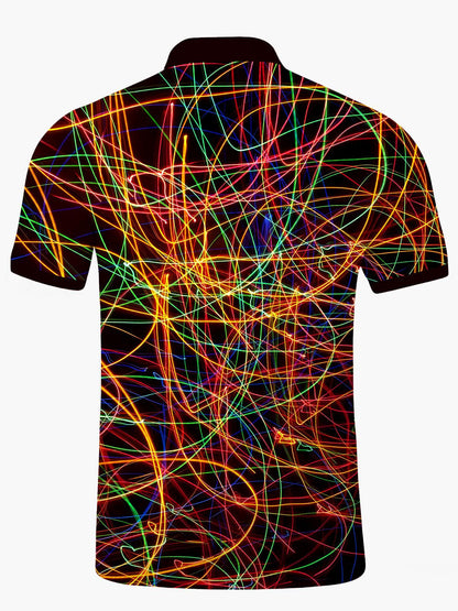 Line Herren Kurzärmel -Tasten -Polo -Hemd