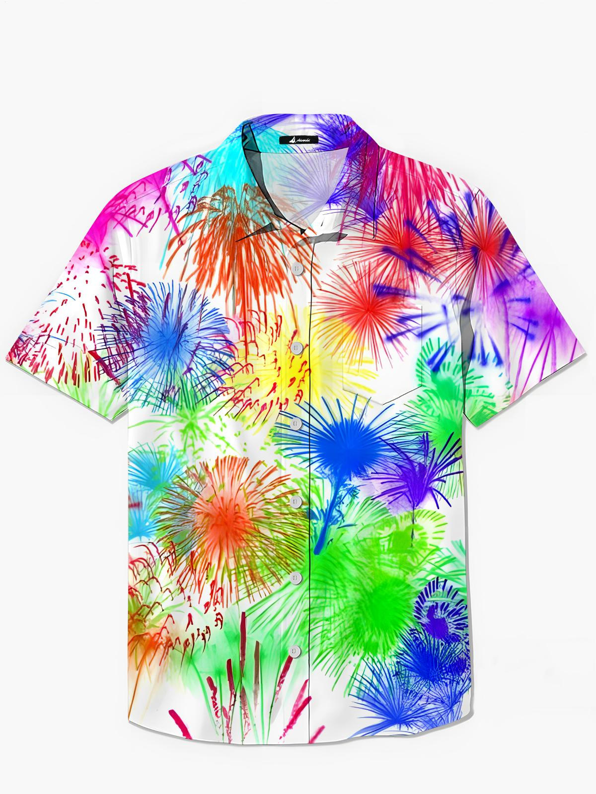 Feuerwerk Mit Kurzarmhemden Für Herren -Tasche