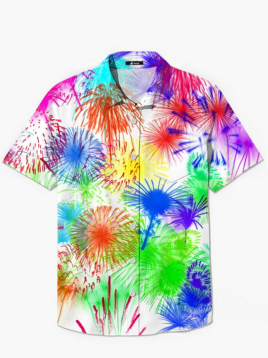 Feuerwerk Mit Kurzarmhemden Für Herren -Tasche