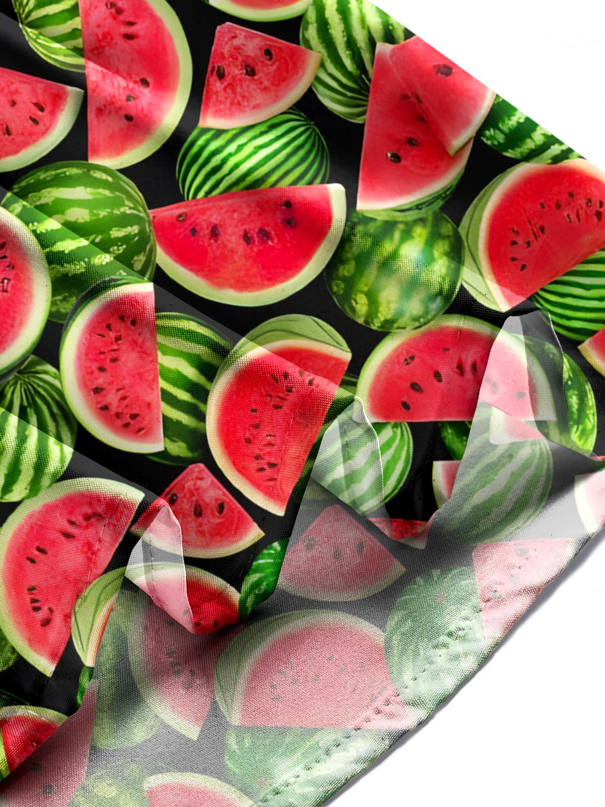 Wassermelondruck -Tasche Kurzarm Shirts Für Männer