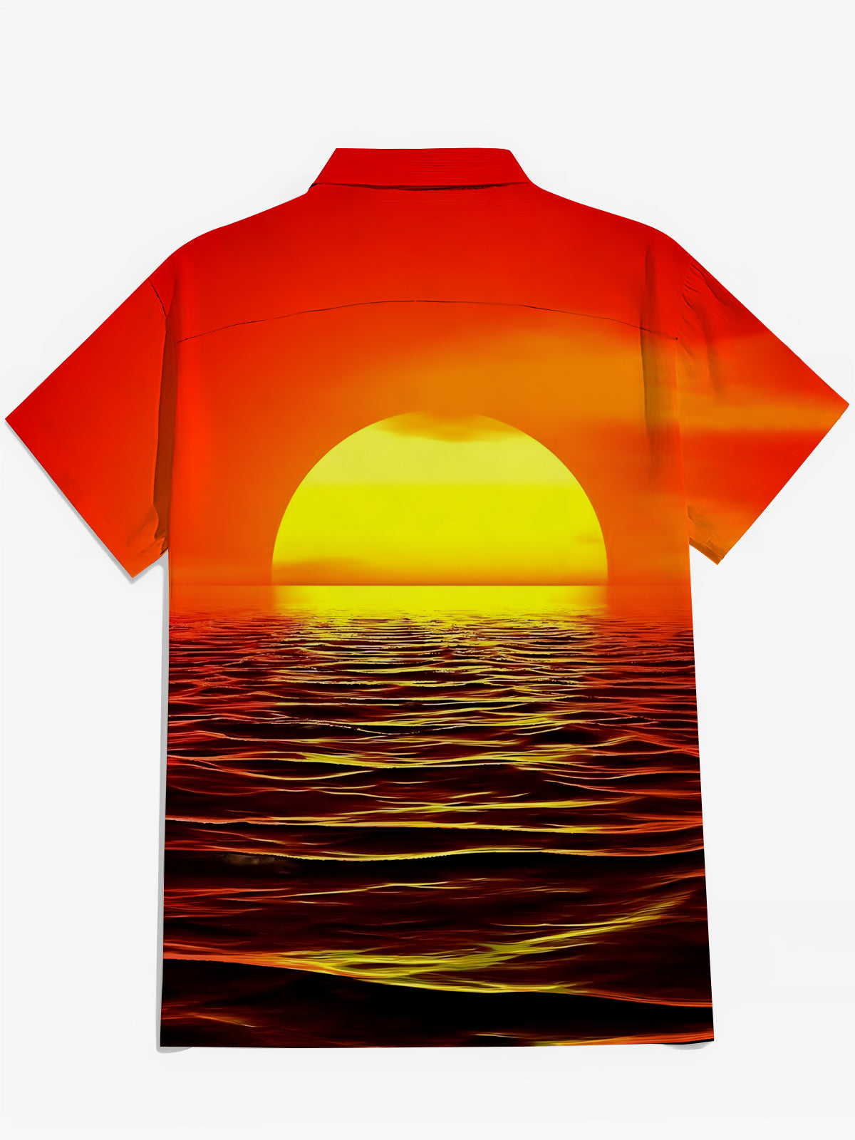 Sonnenuntergangsdruck Herren -Taschen -Kurzarmhemden