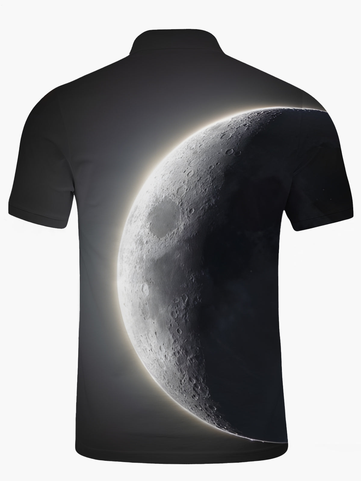 Cosmic Planet Print Herren -Kurzarmknopf -Polo -Shirt