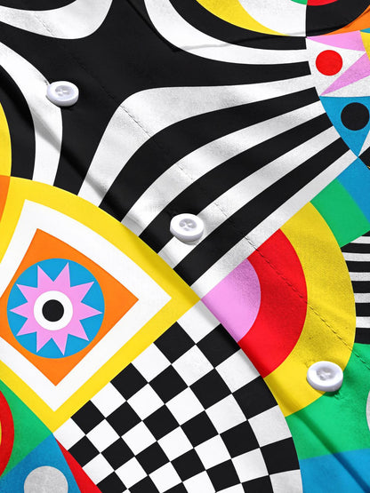 Geometrie Herren -Taschen -Kurzarmhemden