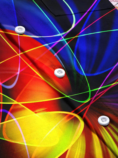 Geometrische Linien Drucken Herren -Taschen -Kurzärmel -Shirts