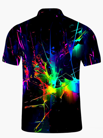 Bindefarbstoff -Kurzärmel -Polo -Hemd Für Herrenköpfe