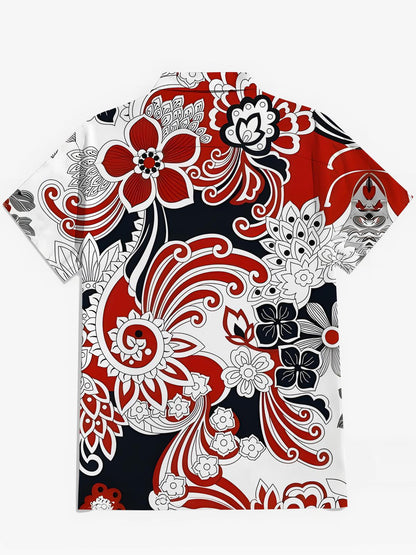 Taschenhemden Für Blumen -Männer In Kurzarm