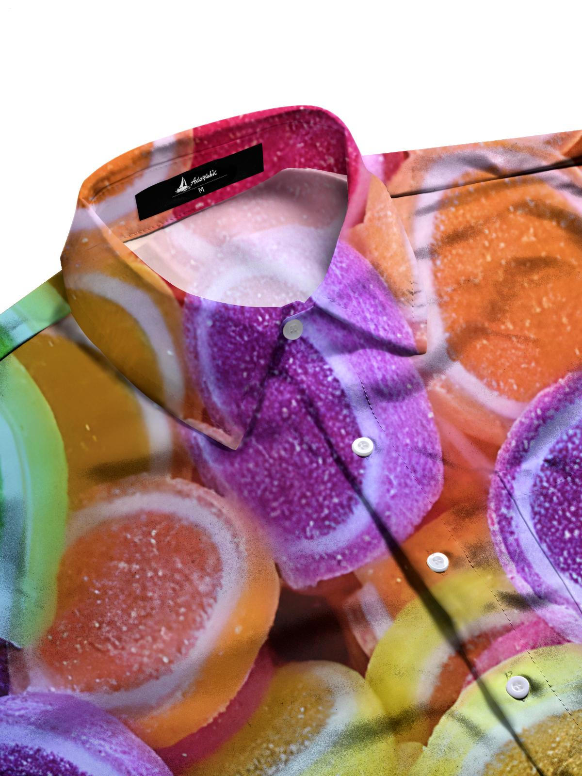 Süßwarendruck Herren -Taschen -Kurzärmel -Shirts