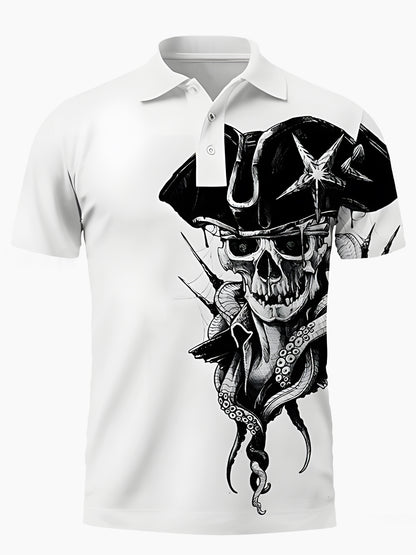 Schädel -Herren -Kurzärmel -Polo -Hemd Von Schädel
