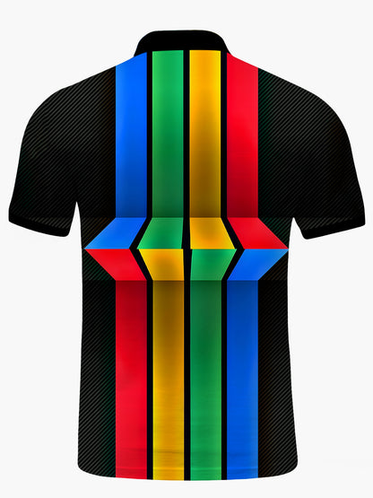 Stripe Herren -Kurzärmel -Polo -Hemd Für Männer