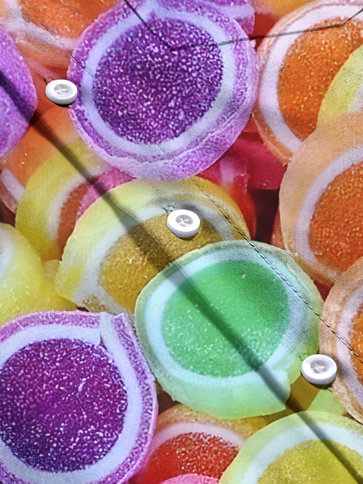 Süßwarendruck Herren -Taschen -Kurzärmel -Shirts