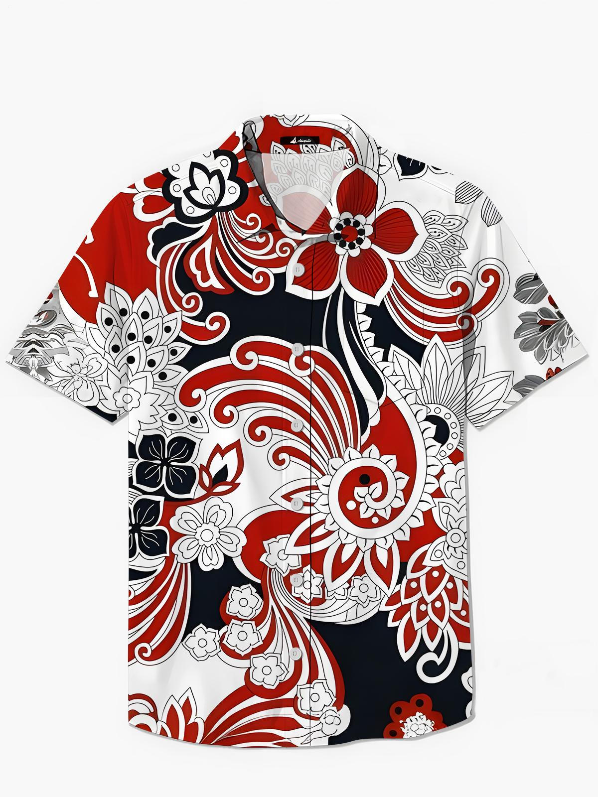 Taschenhemden Für Blumen -Männer In Kurzarm