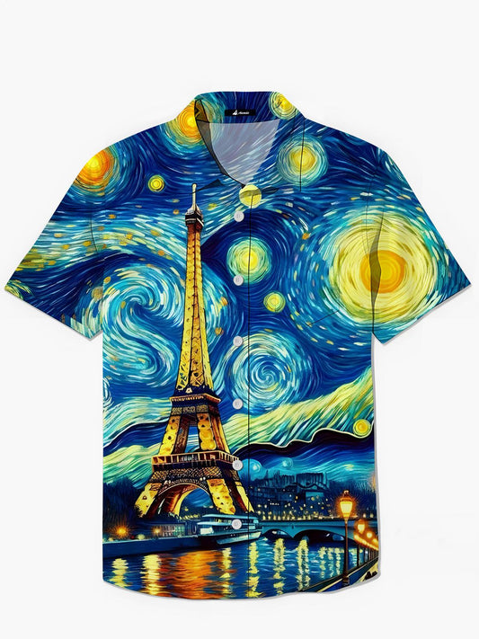 Ölmalerei Kunstdruck Herren Tasche Kurzarm Shirts