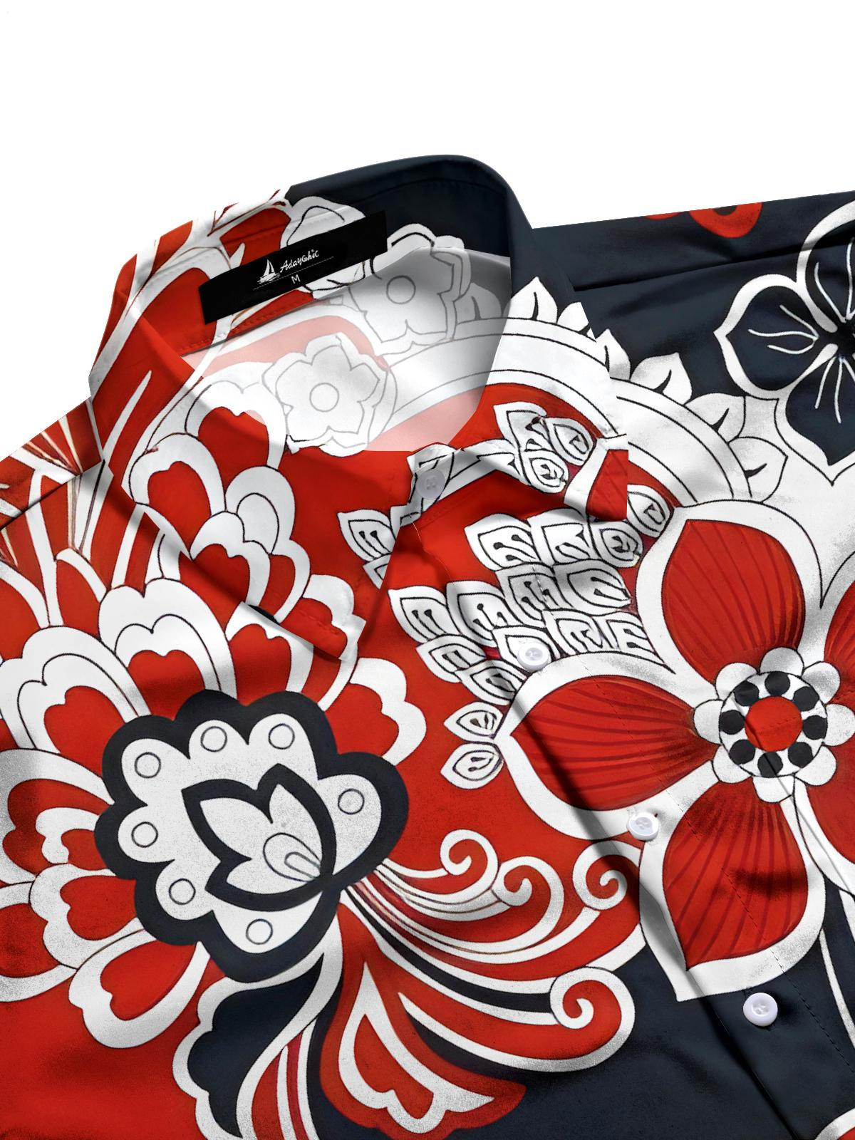 Taschenhemden Für Blumen -Männer In Kurzarm