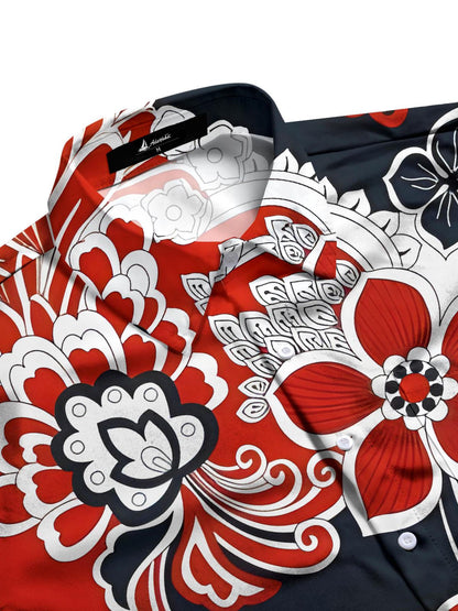 Taschenhemden Für Blumen -Männer In Kurzarm