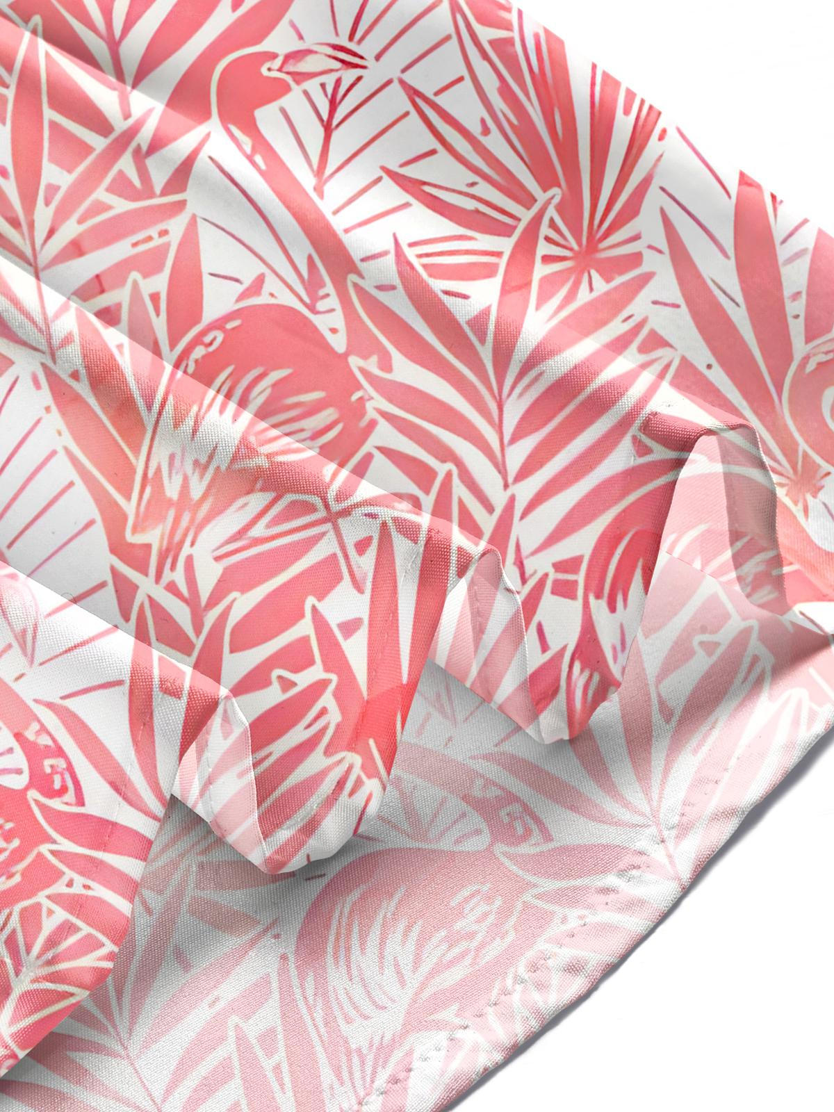 Flamingo Print Herren -Tasche Kurzarm Shirts