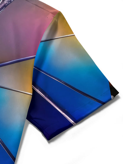 Verlaufsbrotglasabdruck Herren -Tasche Kurzarm Shirts