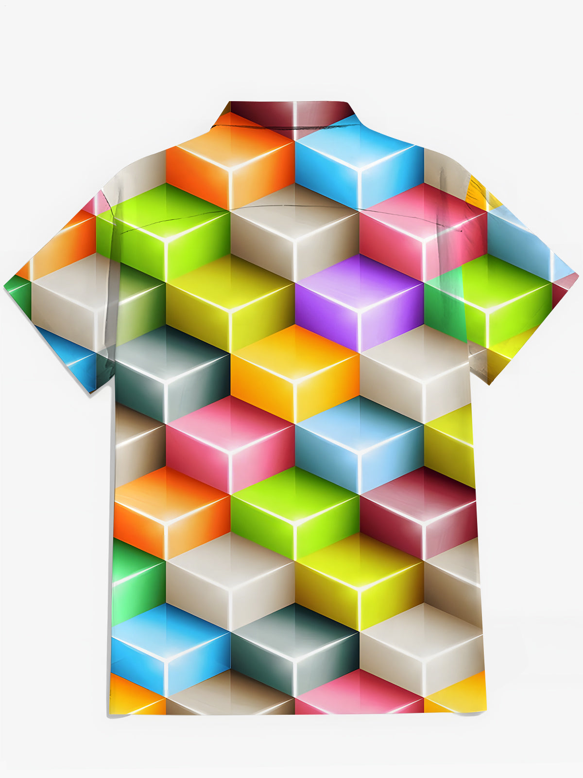 Geometrische Quadratische Print -Herren -Taschen -Kurzärmel -Shirts