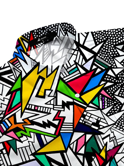 Geometrie Herren -Taschen -Kurzarmhemden