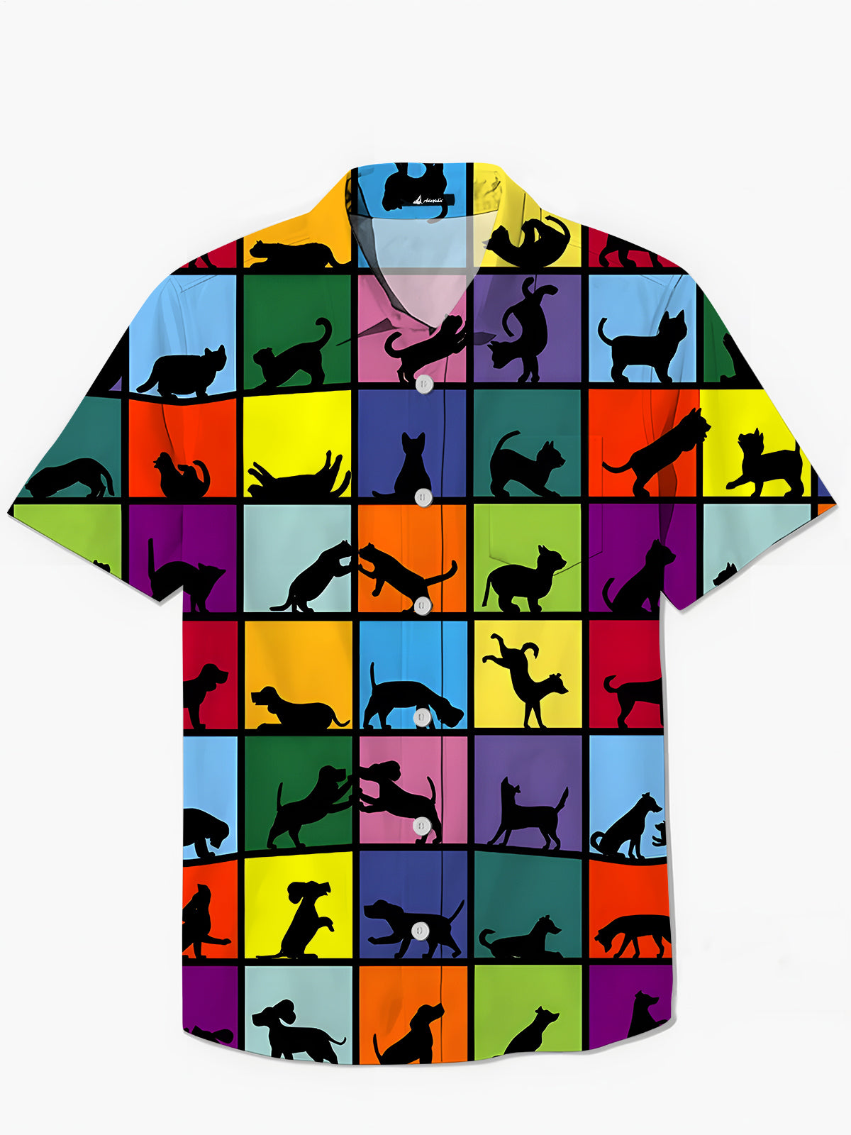 Katze -Hund -Taschen -Taschen -Kurzarmhemden