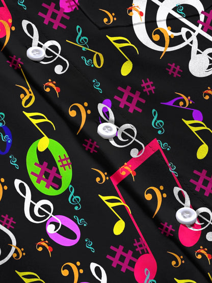 Musical Note Print Herren -Tasche Kurzarm Shirts