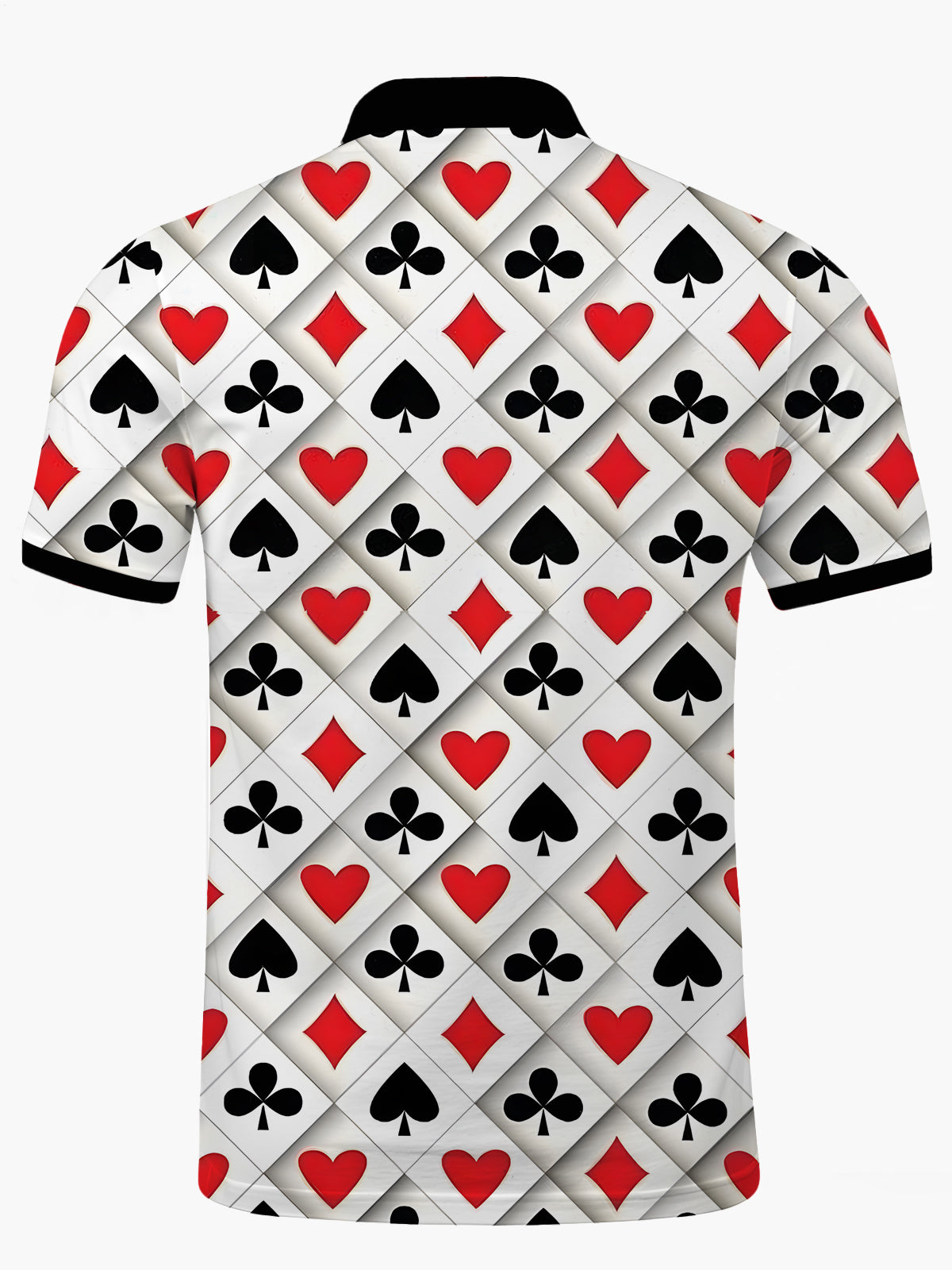 Poker -Druckkurzhemd Für Kurzärmel -Knopftaste