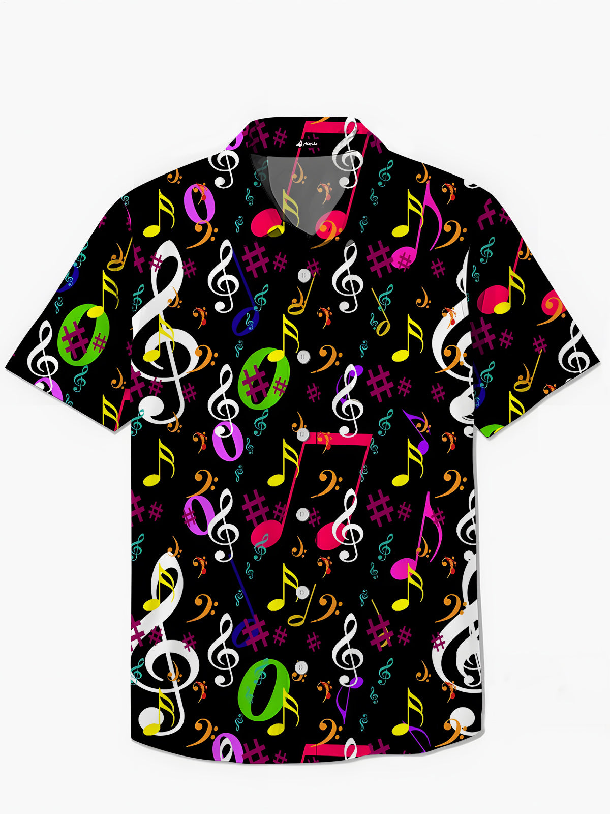 Musical Note Print Herren -Tasche Kurzarm Shirts