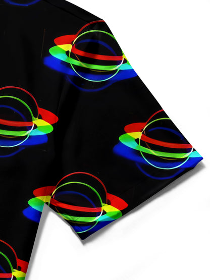 Universum Planet Print Herren -Tasche Kurzarm Shirts