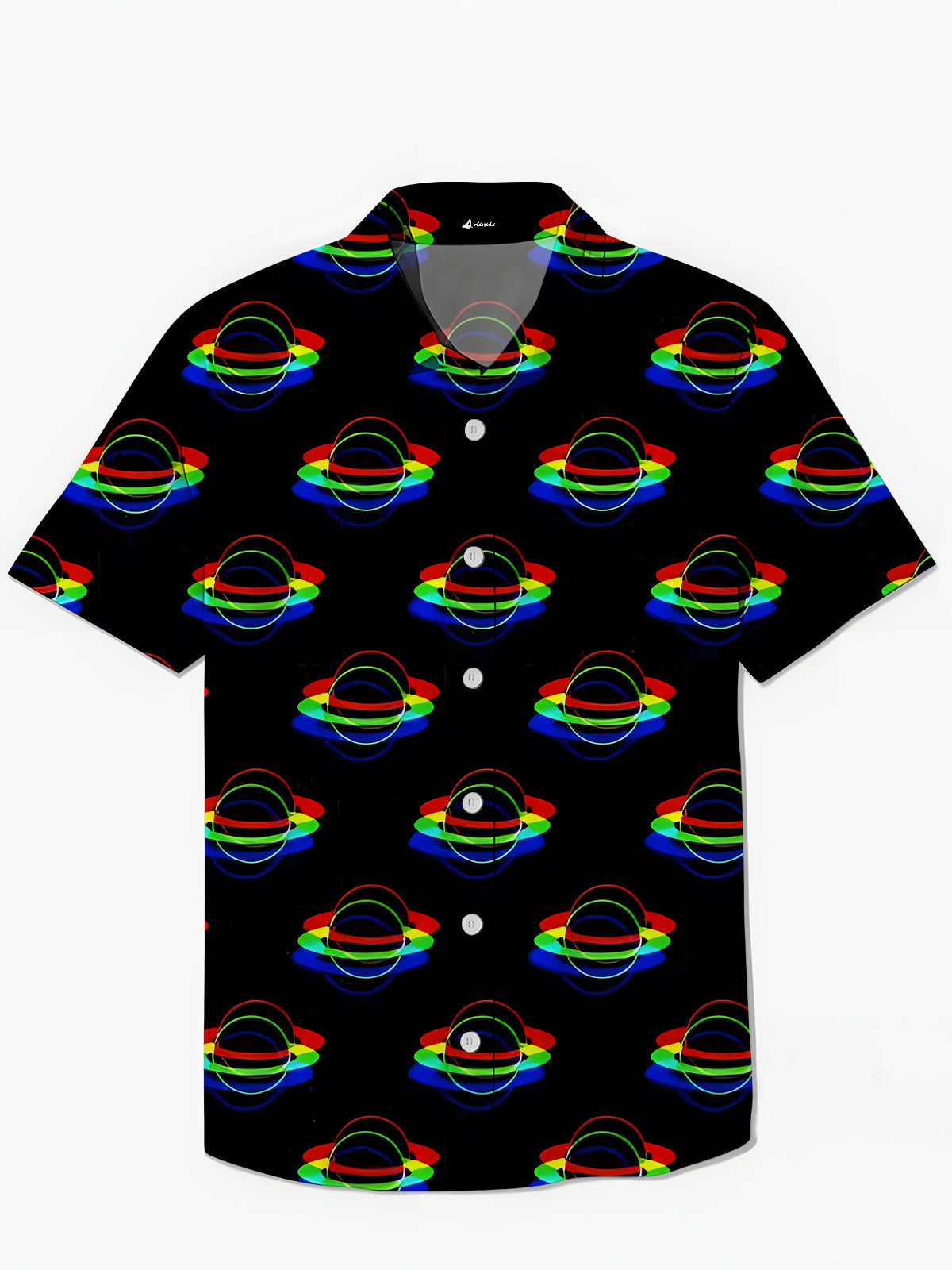 Universum Planet Print Herren -Tasche Kurzarm Shirts