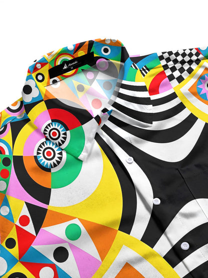 Geometrie Herren -Taschen -Kurzarmhemden