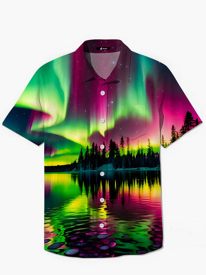 Landschaftsdruck Herren -Tasche Kurzarm Shirts