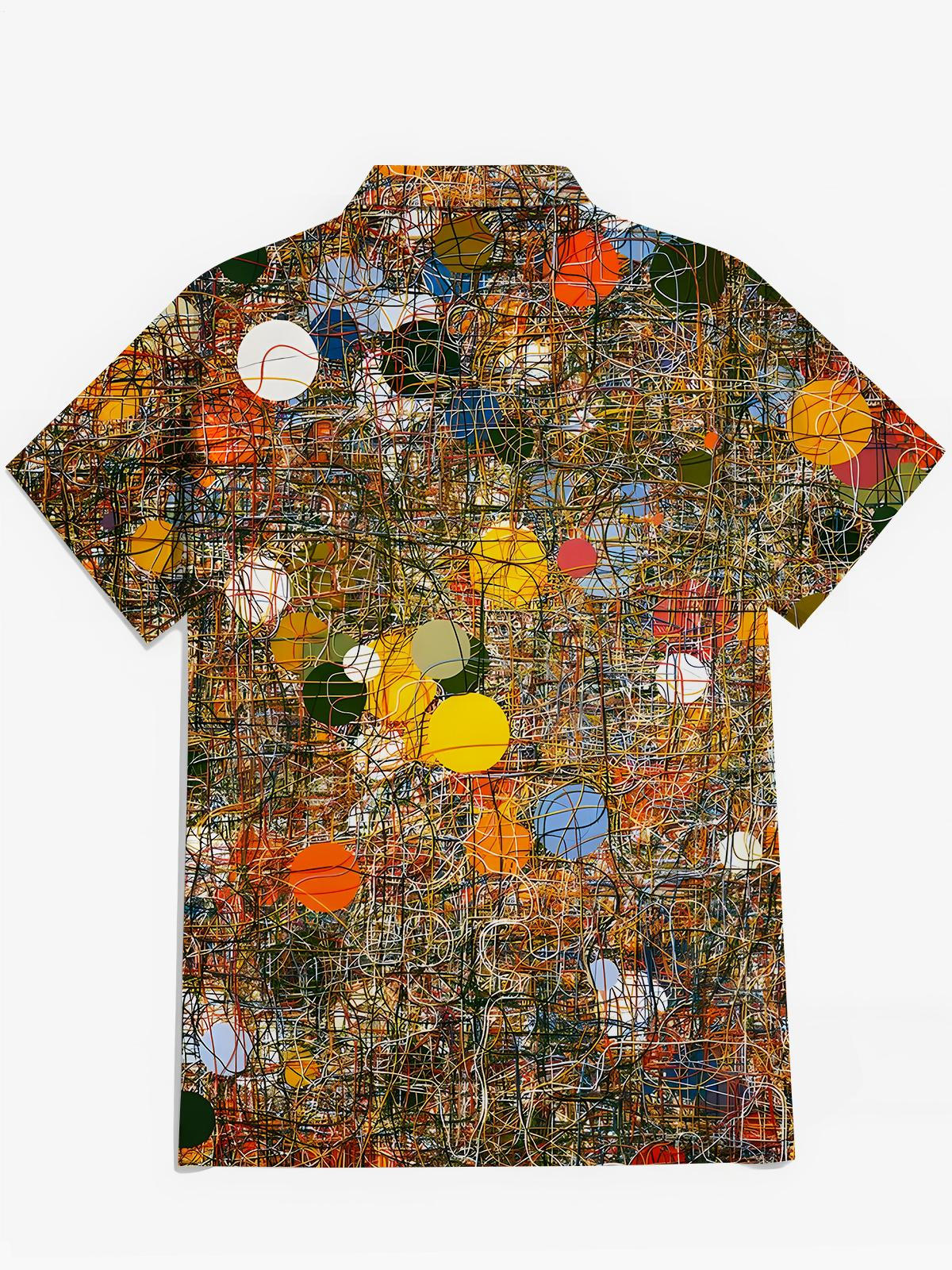 Geometrie Herren -Taschen -Kurzarmhemden