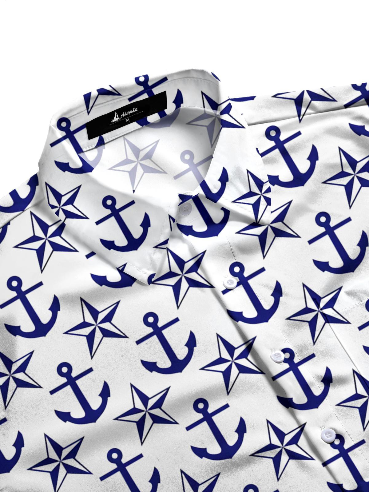 Ankerdrucken Herren -Tasche Kurzarm Shirts